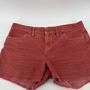 Carve Designs Women's Size 8 Oahu Shorts Corduroy Raw Hem Cabernet Red / Orange
